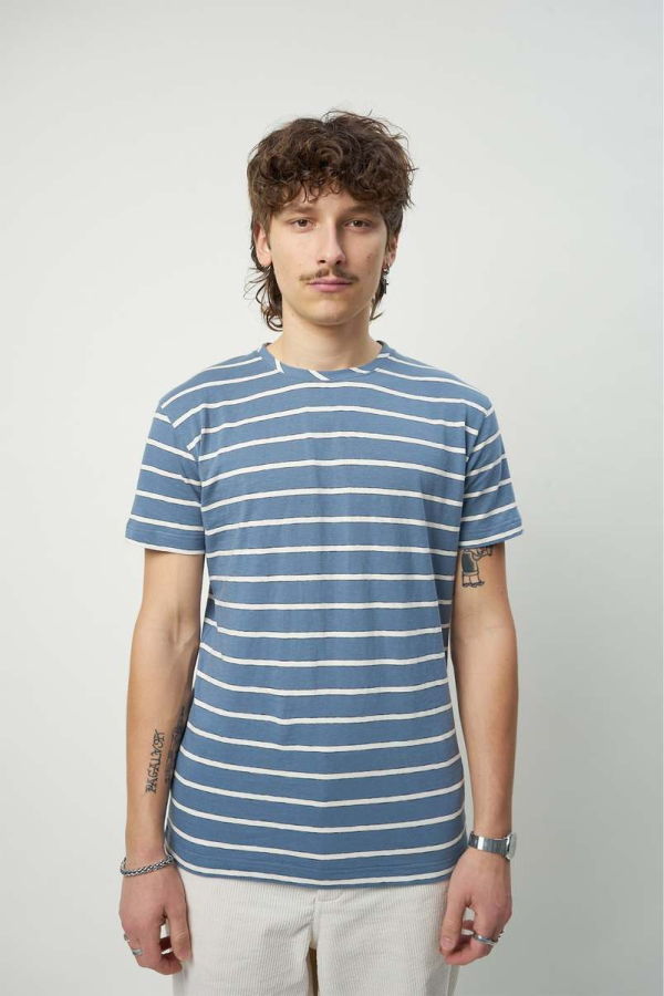 Delikatessen T-shirt - Blue/White Striped