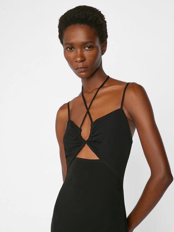 FRAME Denim Strappy Knit Dress - Noir | Garmentory