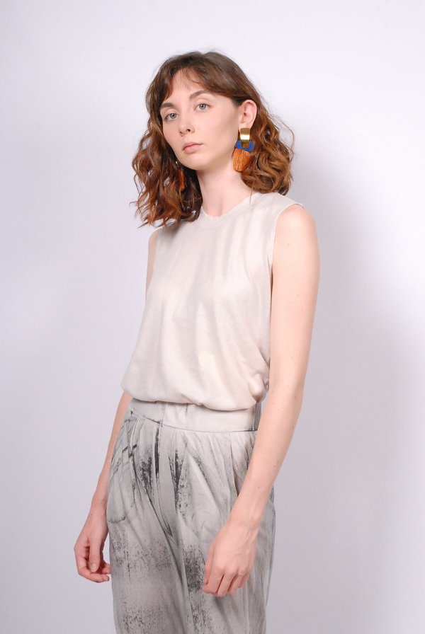 Raquel Allegra Muscle Tee - Dirty White Raquel Allegra Muscle Tee - Dirty White