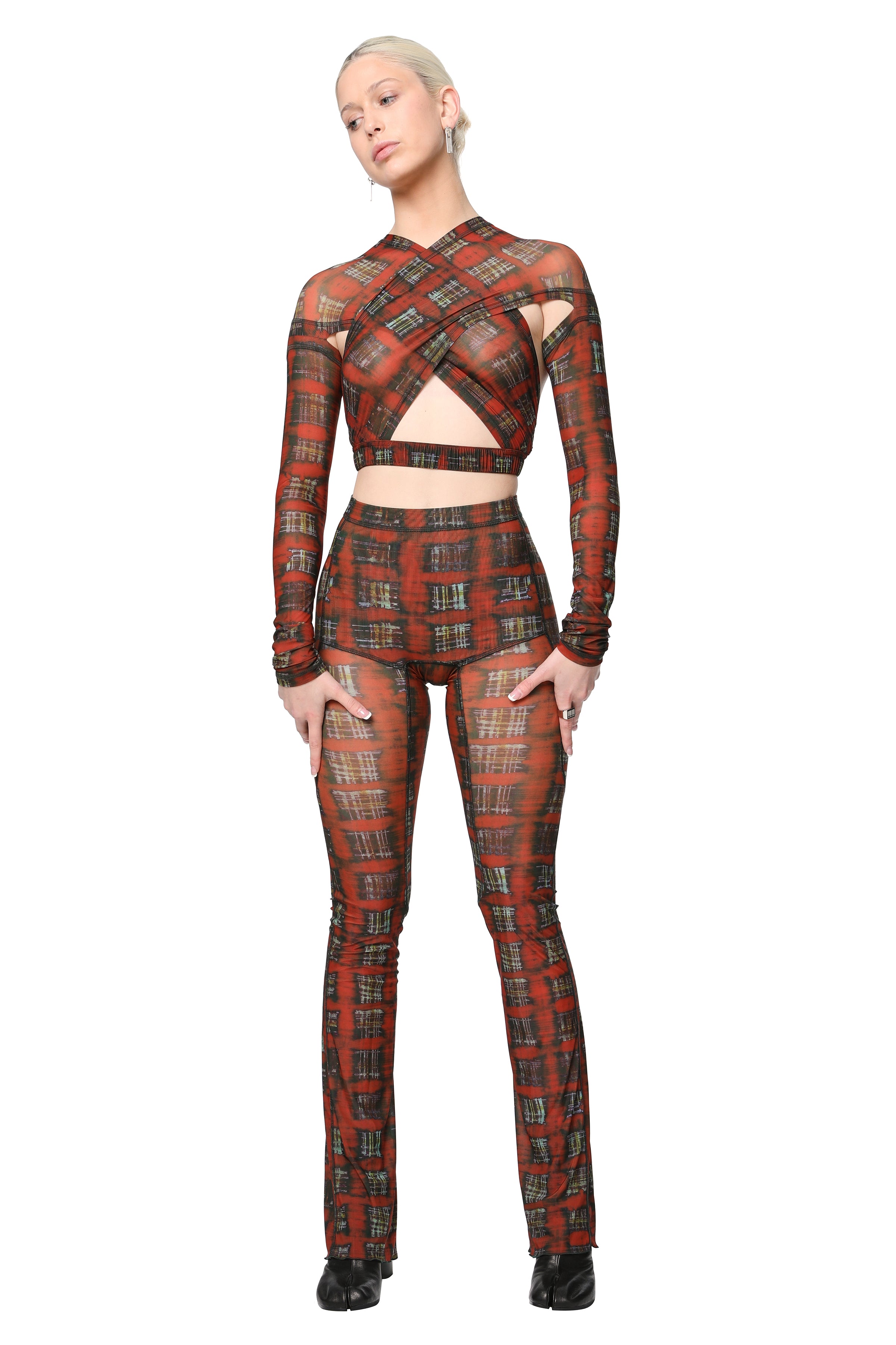 KNWLS Halcyon Leggings - Acid Plaid Ginger | Garmentory