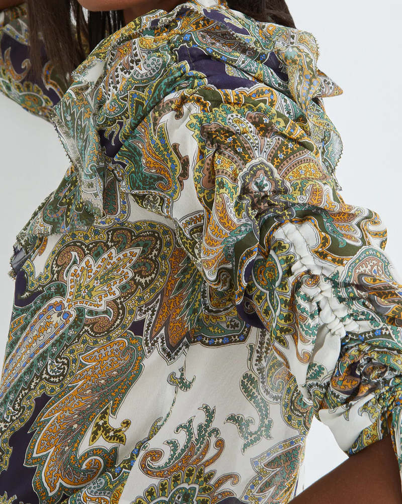 Veronica Beard Howell Blouse - Army Multi Veronica Beard Howell Blouse - Army Multi