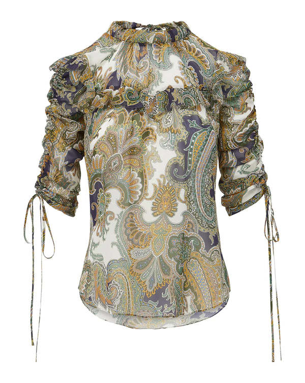 Veronica Beard Howell Blouse - Army Multi Veronica Beard Howell Blouse - Army Multi