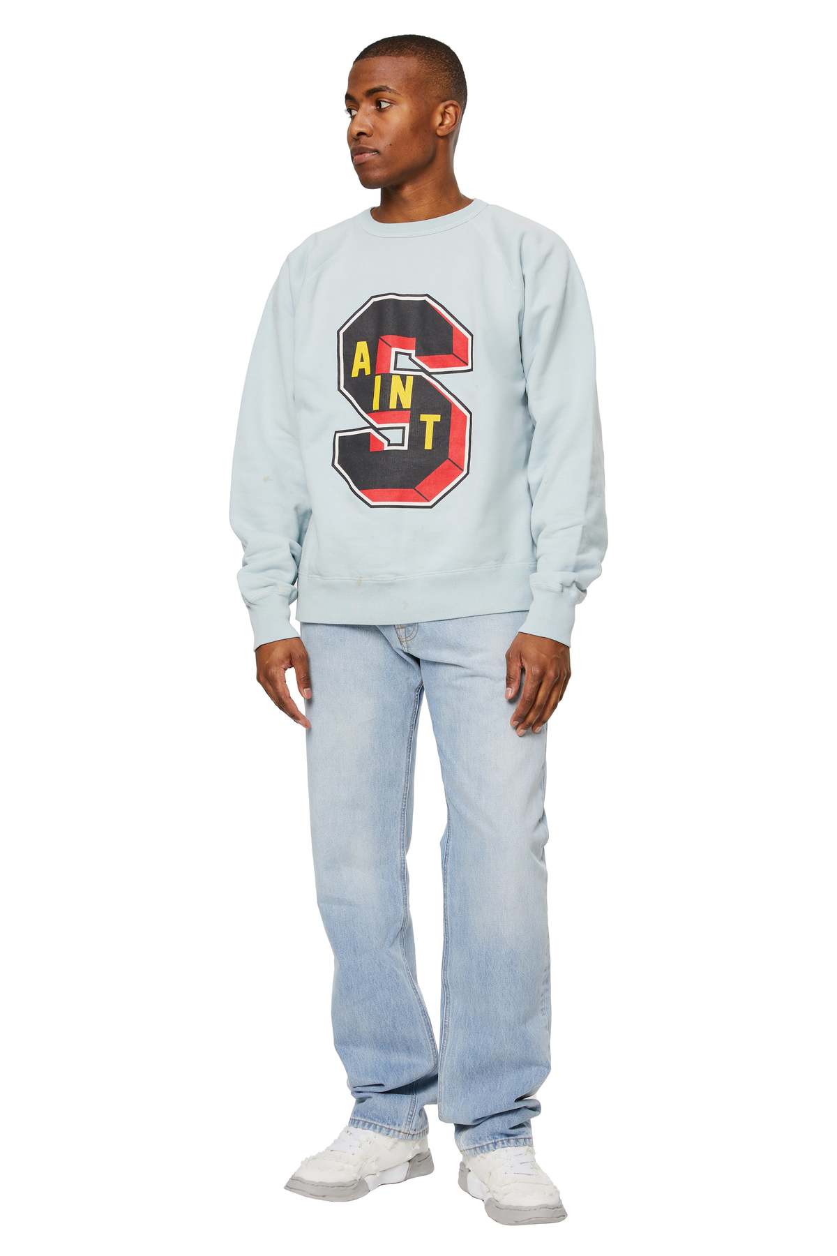 Saint Michael Denim Tears Cotton Sweatshirt - Blue | Garmentory