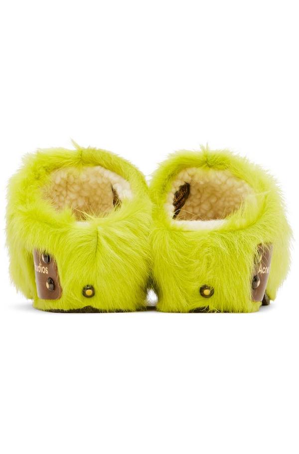 Acne studios ファースタッズミュール Acne Studios Studded Clogs - Neon Green | Garmentory