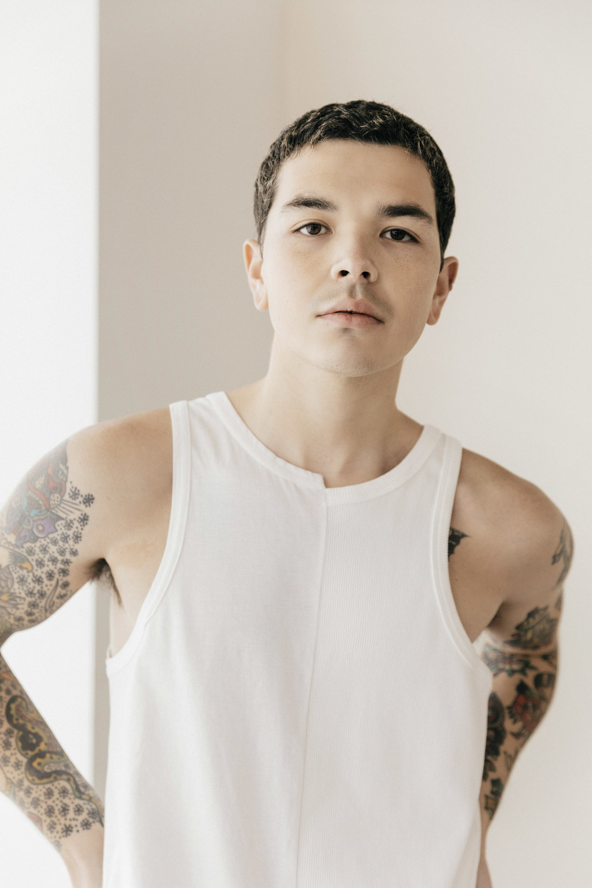 MM6 Maison Margiela Split Texture Tank Top - White | Garmentory