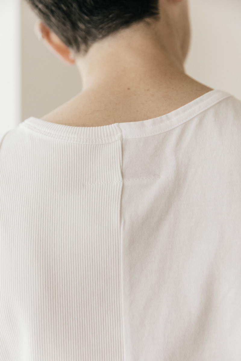 ★GLOWNY★ PURE MODAL SLIT TANK WHITE MELANGE PURE MODAL SLIT TANK (WHITE MELANGE) - GLOWNY