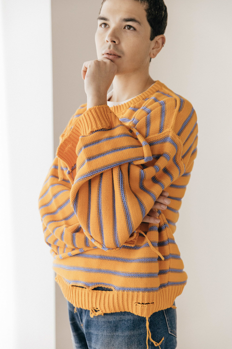【送料&関税込】MM6 Maison Margiela Destroyed Sweater Distressed cotton and wool sweater in black - MM 6 Maison