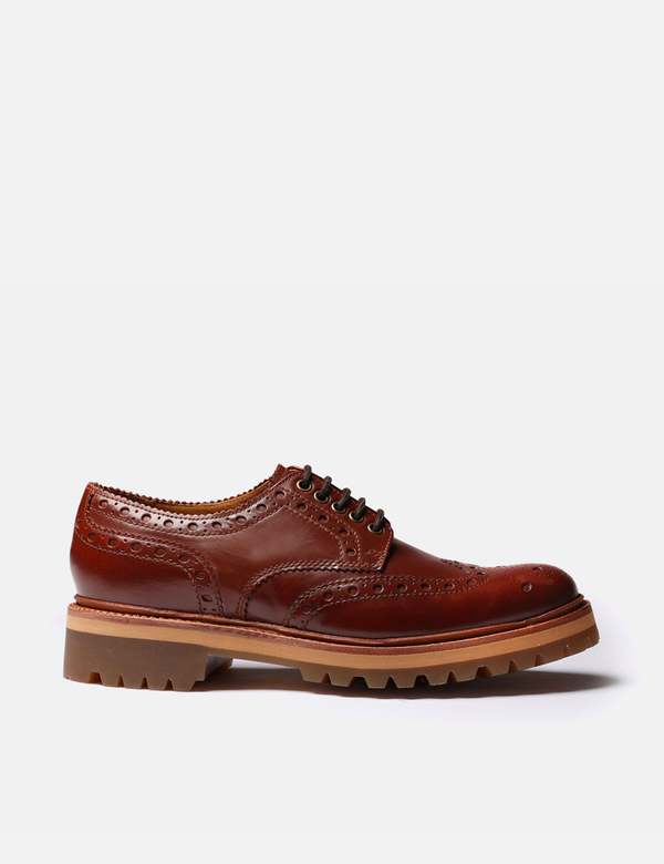 Grenson Archie Brogue Colorado Leather - Tan | Garmentory
