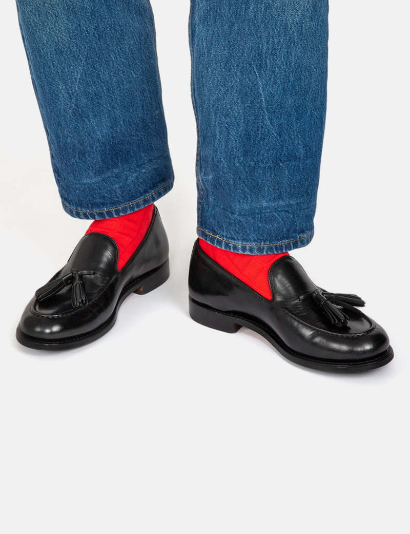 Grenson Black Leather Merlin Tassel Loafers - 10 UK/11 US merlin_114013_threequarter_pri  main image 4