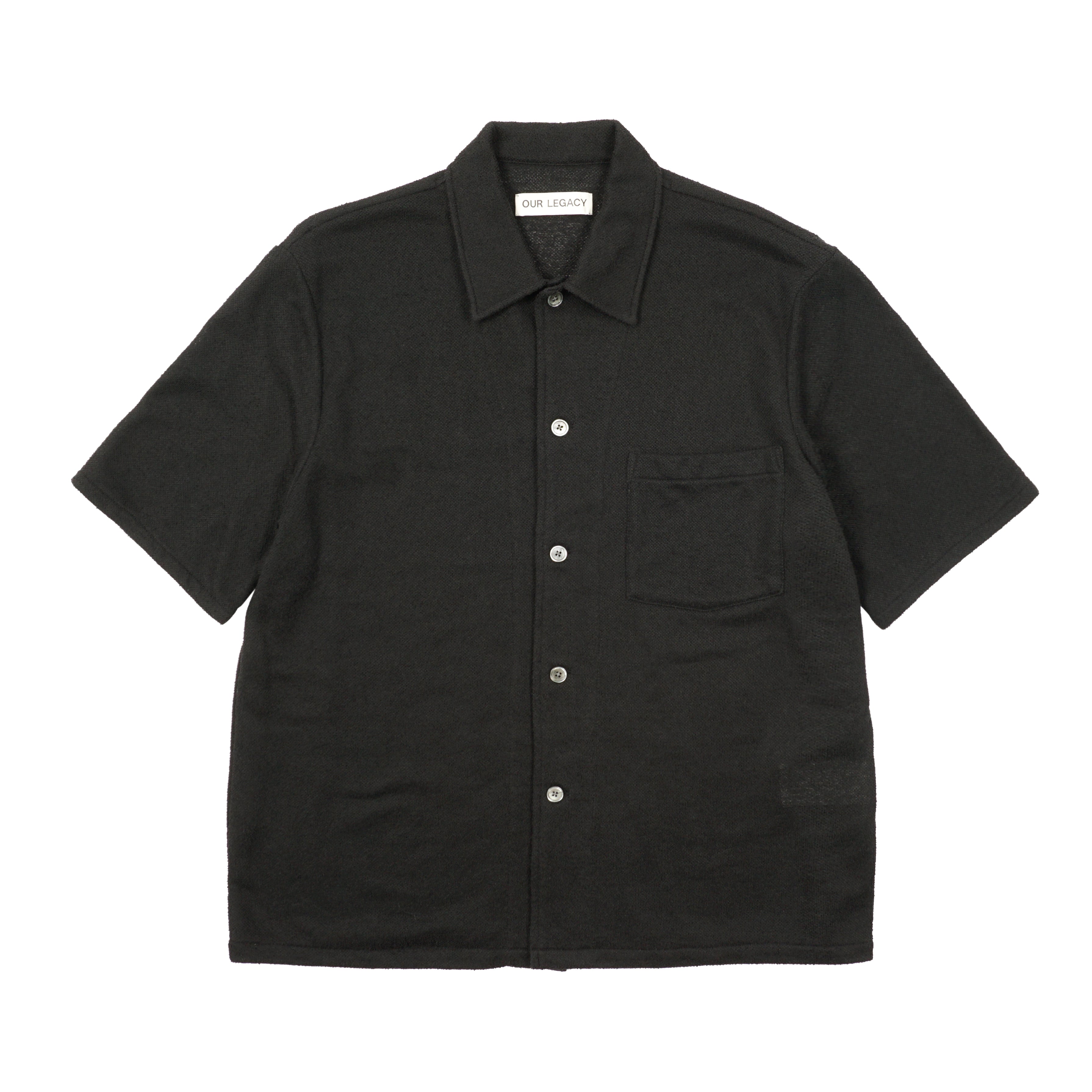 トップス OUR LEGACY BOX SHIRT BLACK 44 Our Legacy - BOX SHIRT SHORTSLEEVE BLACK BOUCLE – LE LABO STORE
