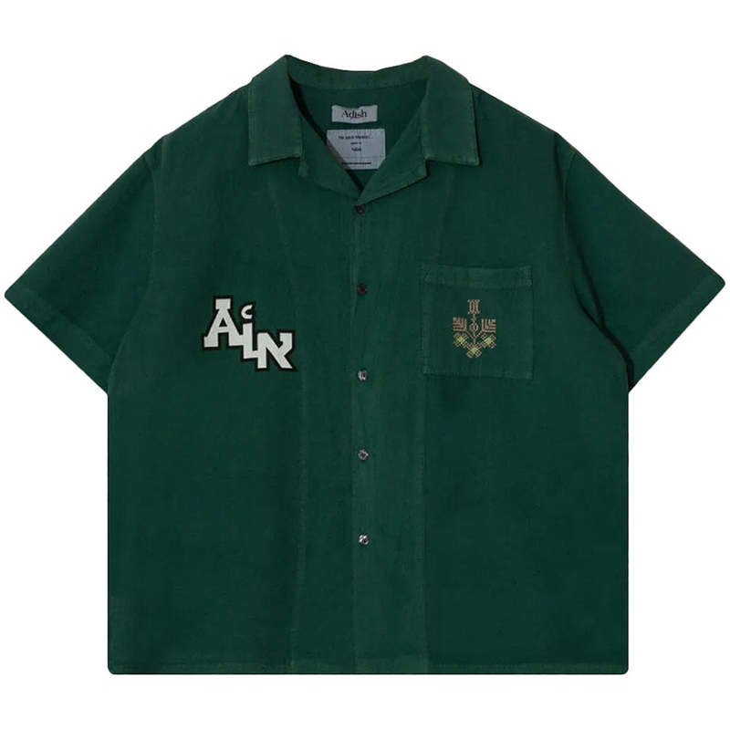 Adish Inoue Brothers Garment Dyed S/S Button Up Shirt - Green 