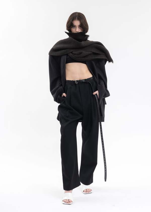 Hed Mayner ELONGATED BELT - BLACK | Garmentory