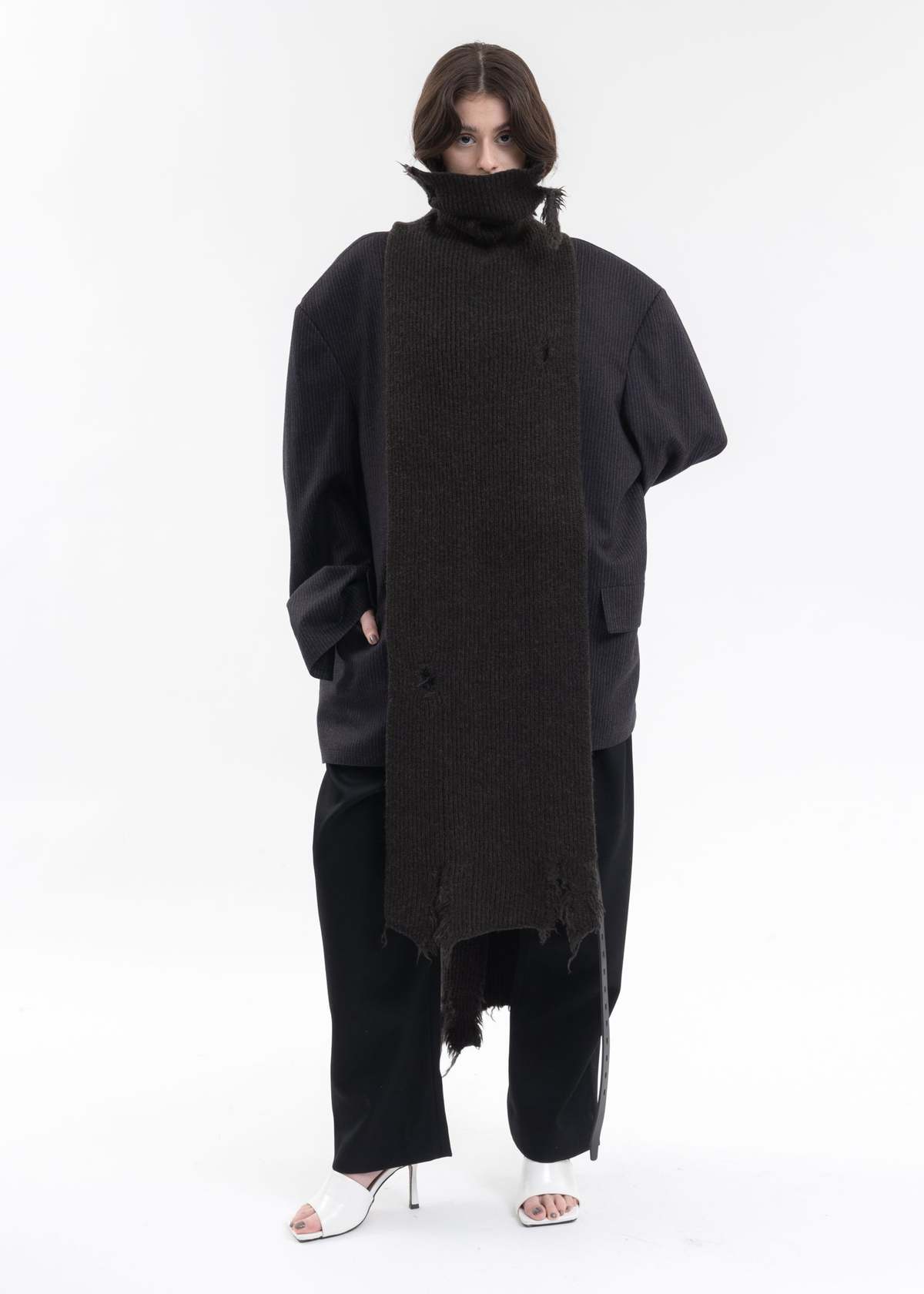 トップス HED MAYNER DESTROYED TURTLENECK SWEATER Designer HED MAYNER Destroyed turtleneck sweater | Grailed
