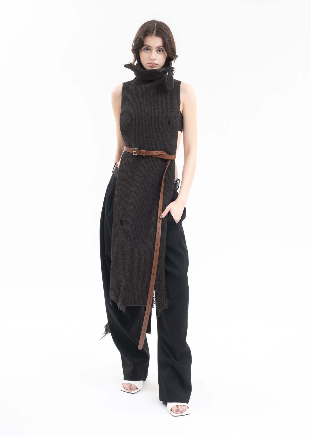 小物 HED MAYNER 21AW TURTLENECK SCARF Hed Mayner Brown Turtleneck Scarf Hed Mayner