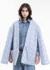 Hed Mayner FLOWERS REVERSIBLE QUILTED CROPPED COAT - LIGHT BLUE/ECRU - Thumbnail 2