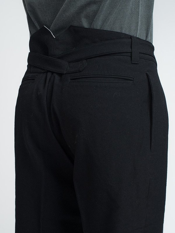 Visvim BANDED WOOL HAKAMA PANTS - BLACK | Garmentory