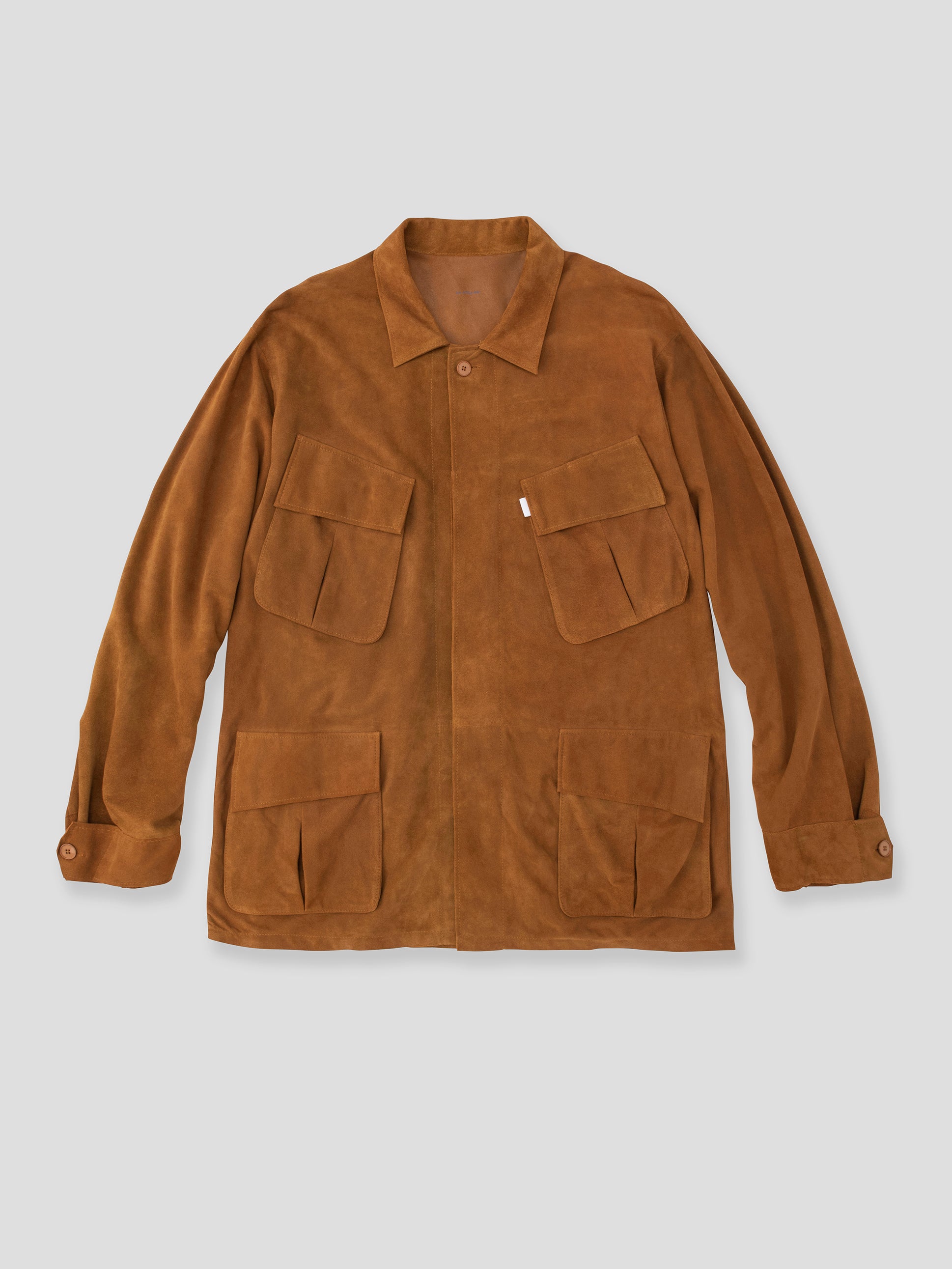 S H Fatigue Sheep Suede Shirt - Camel | Garmentory S H Fatigue Sheep Suede Shirt - Camel | Garmentory