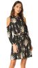 Alice + Olivia Karina Cold Shoulder Buttondown Dress - Vintage Bouquet Black - Thumbnail 1