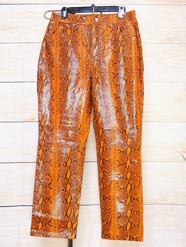 Shiloh Snake-Effect Leather Pants Garmentory