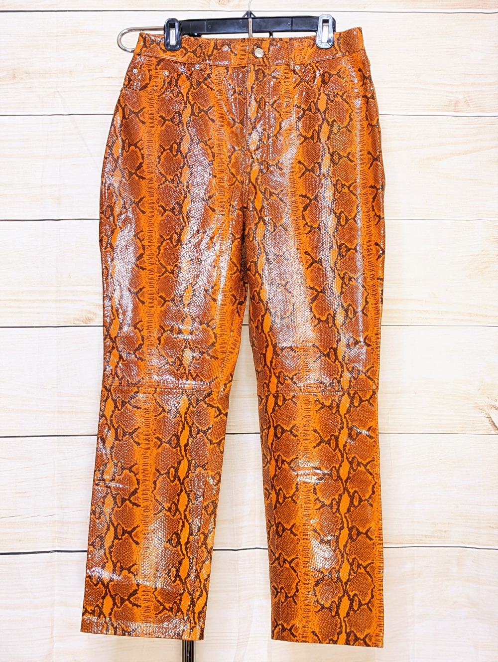 Shiloh Snake-Effect Leather Pants Garmentory
