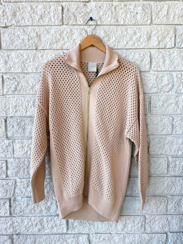 Varley Cassady Knit Jacket Smoke Gray Garmentory