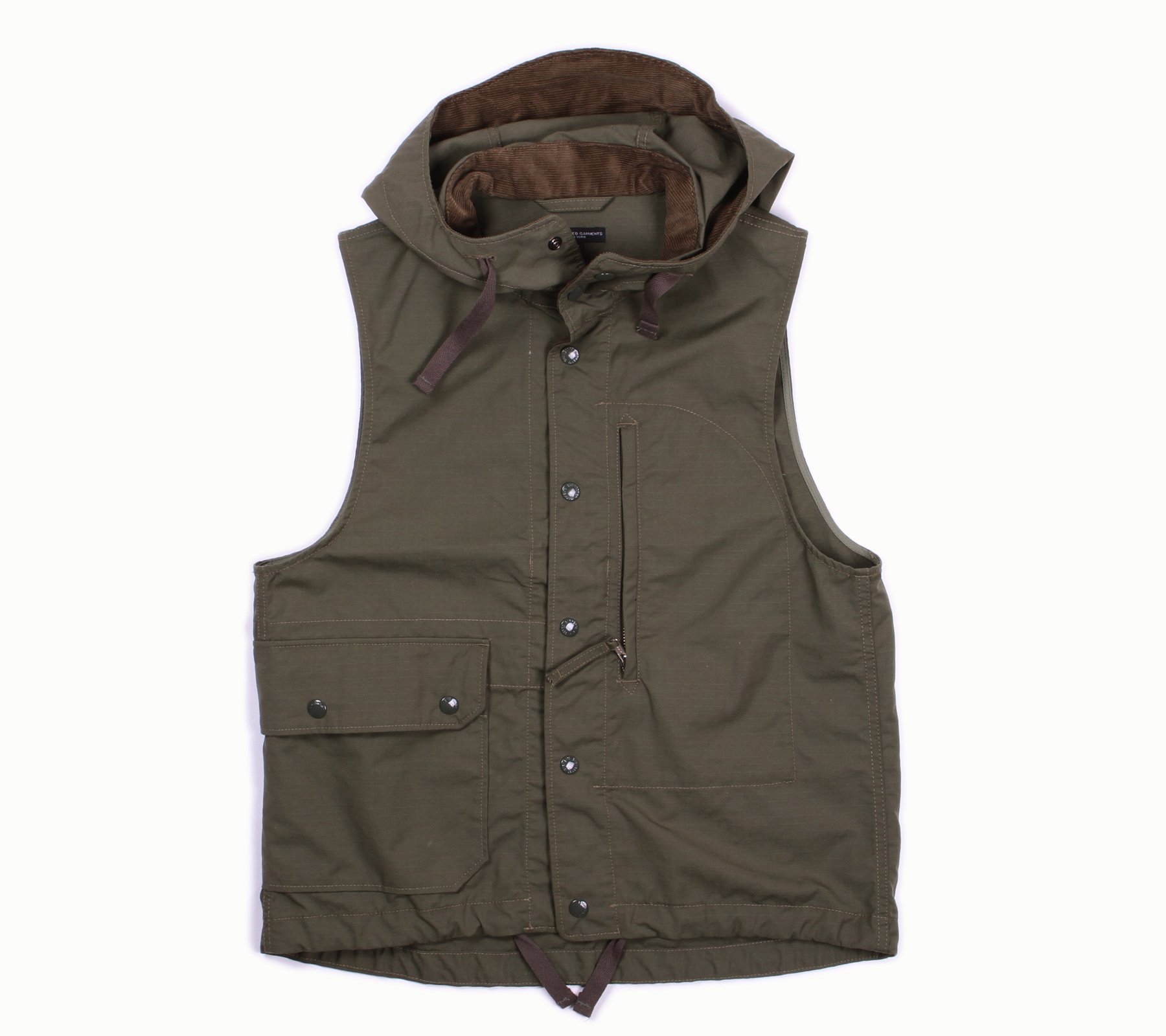 Engineered Garments Field Vest Olive Nyco Ripstop Garmentory