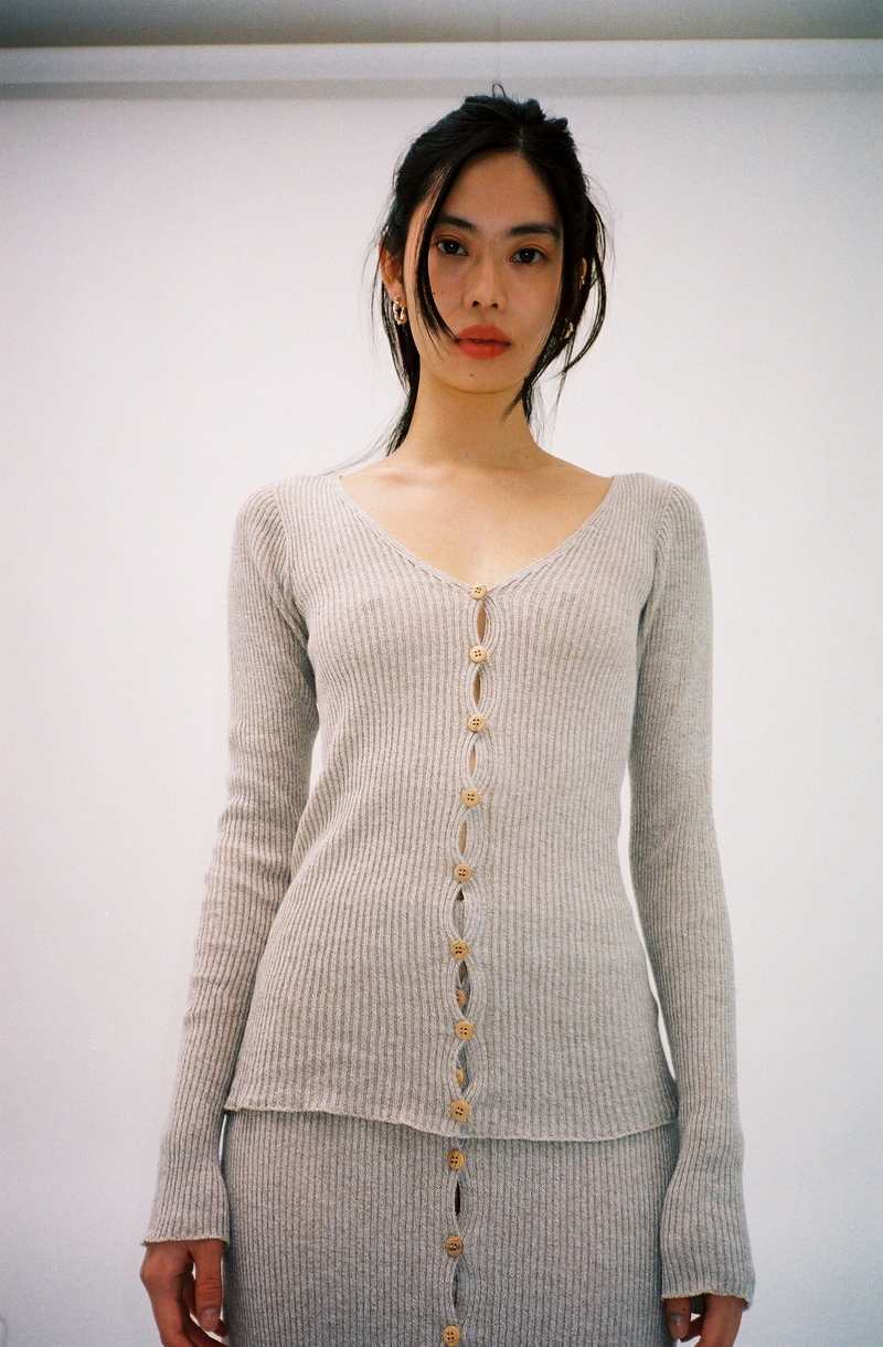 Baserange Marron Melange Loulou Cardigan - Gray | Garmentory