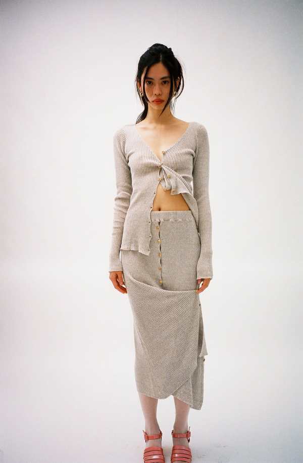 Baserange Marron Melange Loulou Skirt - Gray