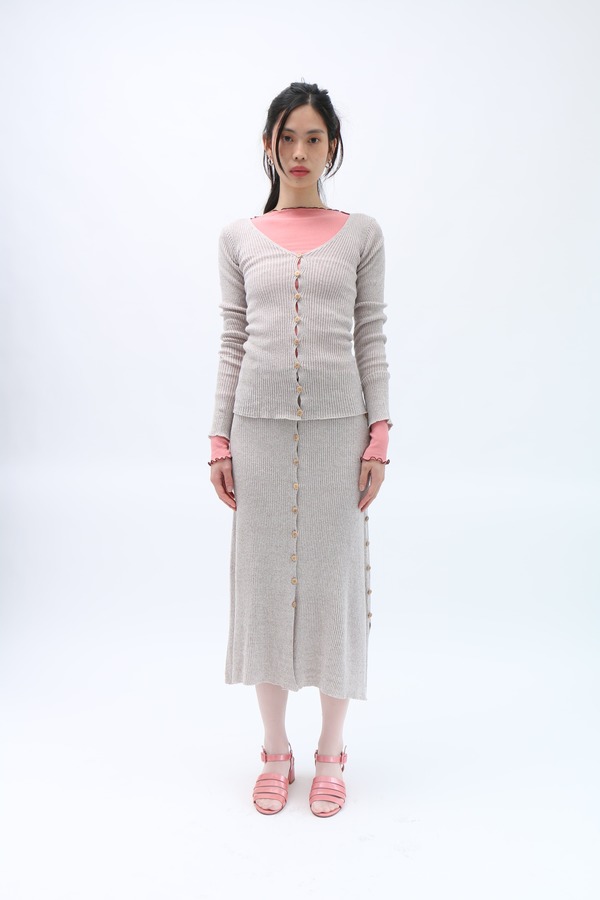 Baserange Marron Melange Loulou Skirt - Gray