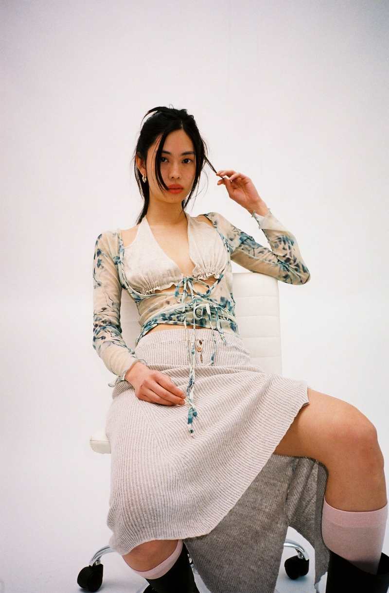 Baserange Marron Melange Loulou Skirt - Gray