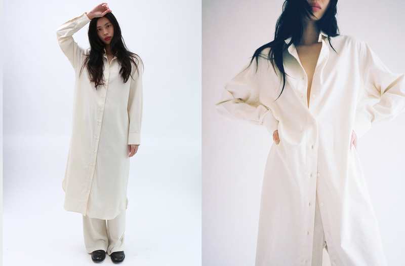Baserange Undyed Ole Shirt Dress - White
