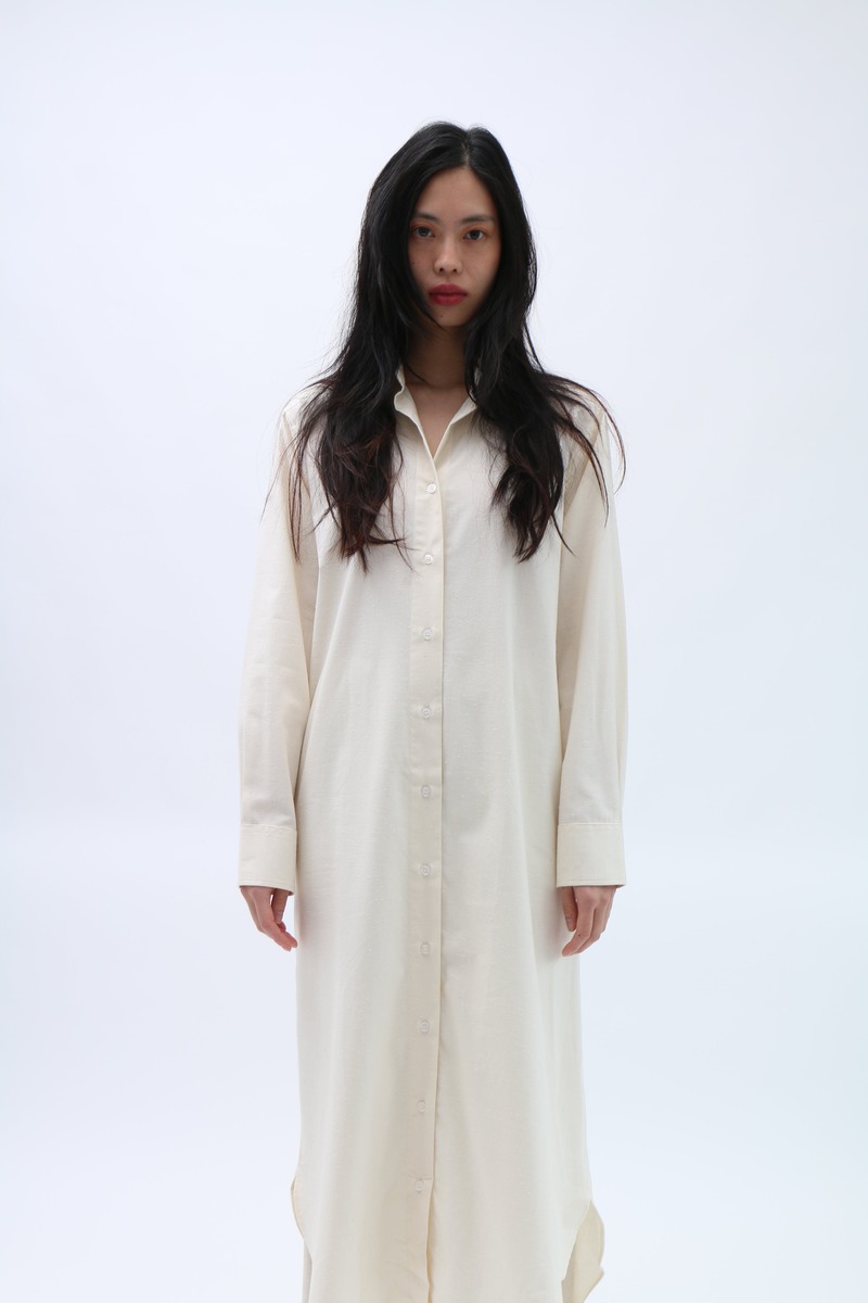 Baserange Undyed Ole Shirt Dress - White