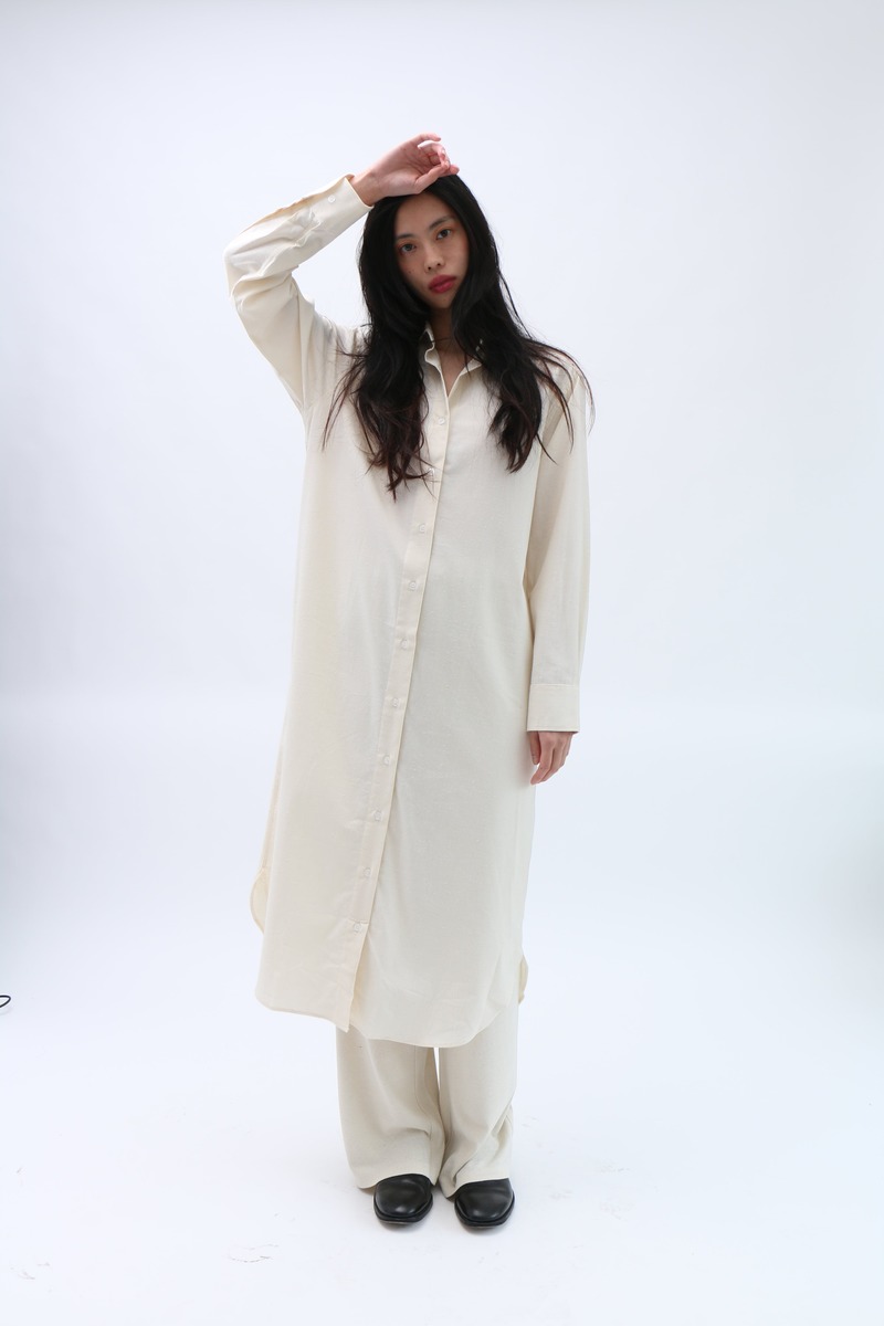 Baserange Undyed Ole Shirt Dress - White