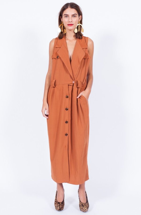 Yo Vintage! Rust Button Down Dress - Med/Large Yo Vintage! Rust Button Down Dress - Med/Large