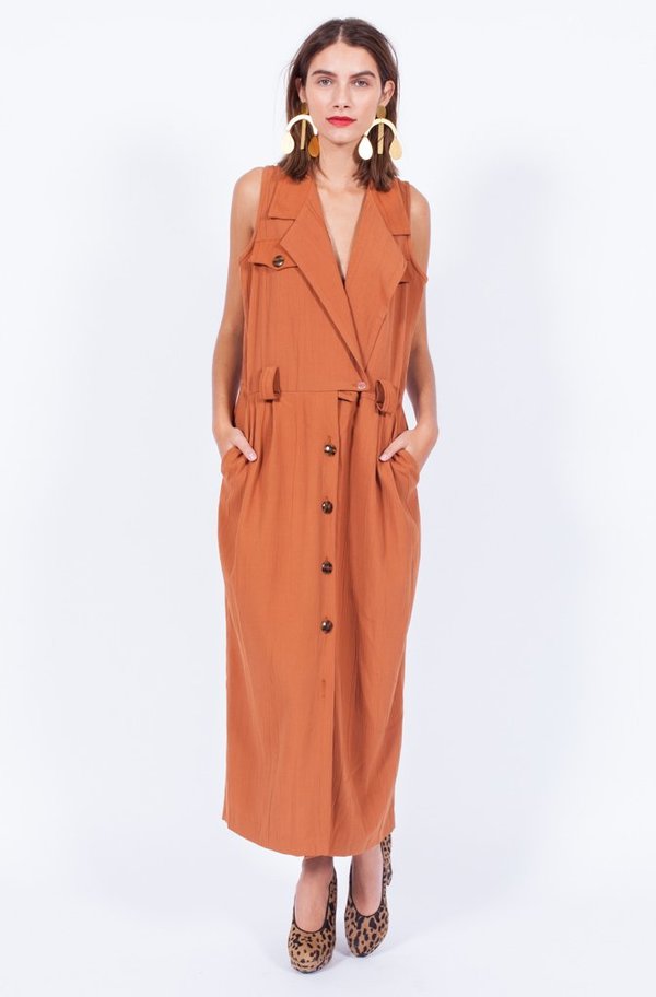 Yo Vintage! Rust Button Down Dress - Med/Large Yo Vintage! Rust Button Down Dress - Med/Large