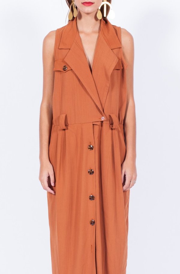 Yo Vintage! Rust Button Down Dress - Med/Large Yo Vintage! Rust Button Down Dress - Med/Large