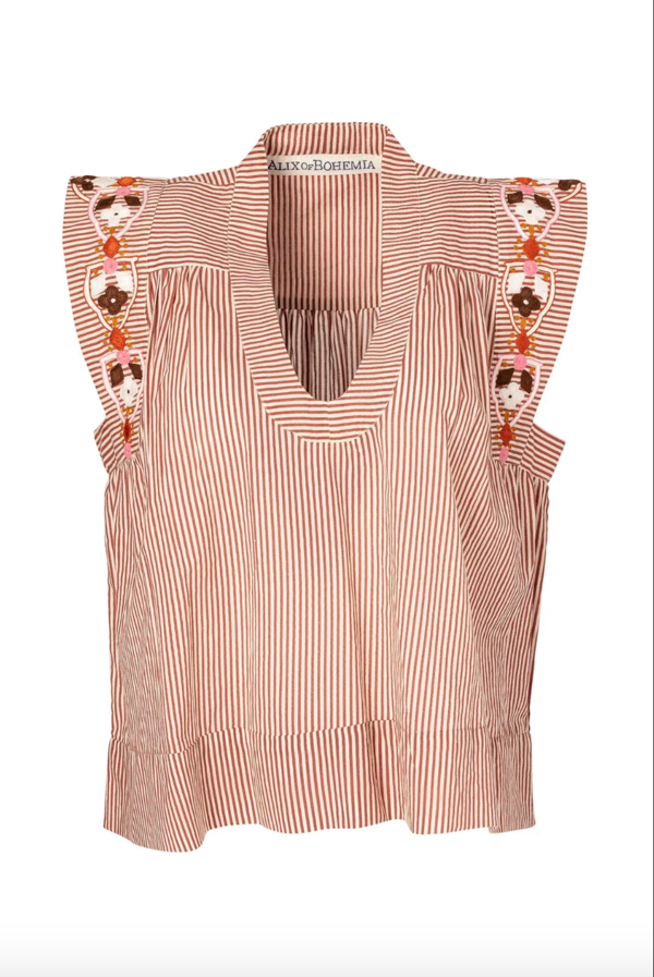 Alix Of Bohemia Nehru Daisy Chain Top - Yellow Sunbeam