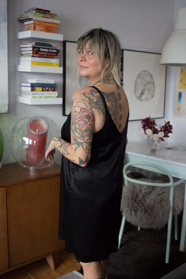 Waves of Hydra Hunnis Mini Slip Dress Black Garmentory