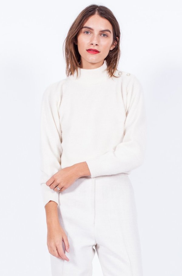 Yo Vintage! Cream Lambswool Sweater - Small/Med Yo Vintage! Cream Lambswool Sweater - Small/Med