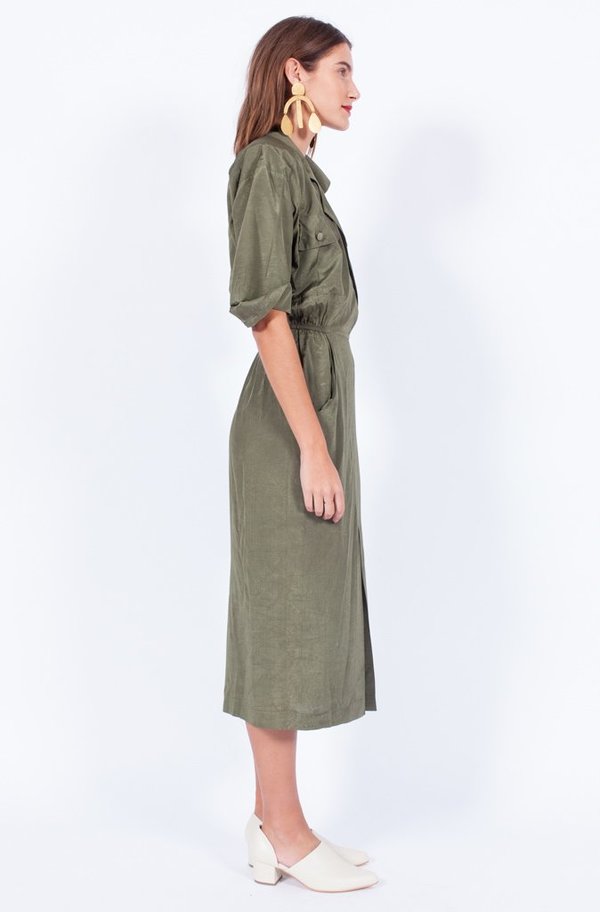 Yo Vintage! Khaki Dress - Small/Med Yo Vintage! Khaki Dress - Small/Med