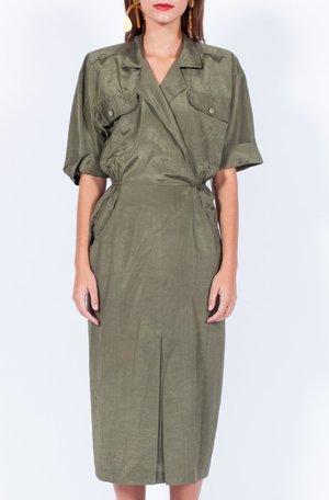 Yo Vintage! Khaki Dress - Small/Med Yo Vintage! Khaki Dress - Small/Med