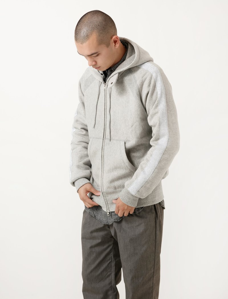 Engineered Garments Raglan Zip Hoody - Grey 20oz | Garmentory