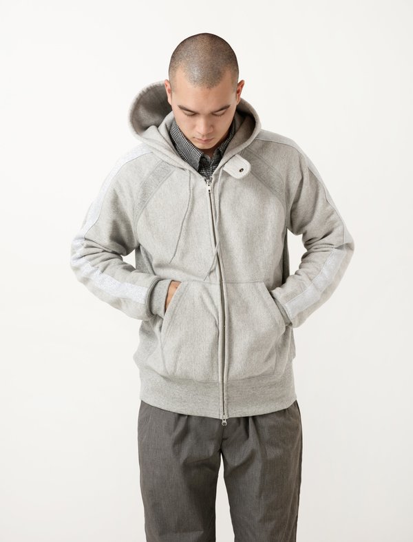 Engineered Garments Raglan Zip Hoody - Grey 20oz | Garmentory