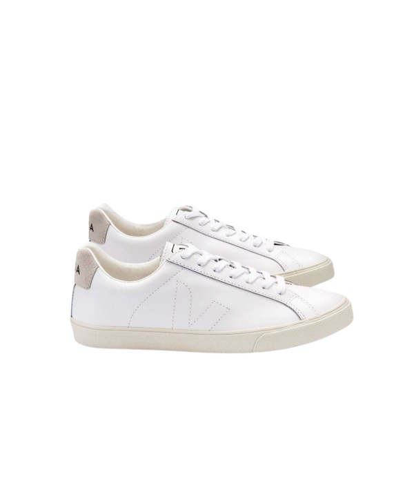 Esplar Leather Sneakers- White and Silver