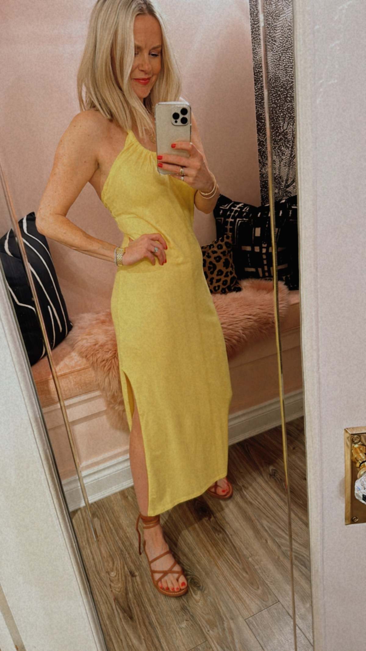 yellow halter dress satin Tessa Mermaid Halter Satin Gown