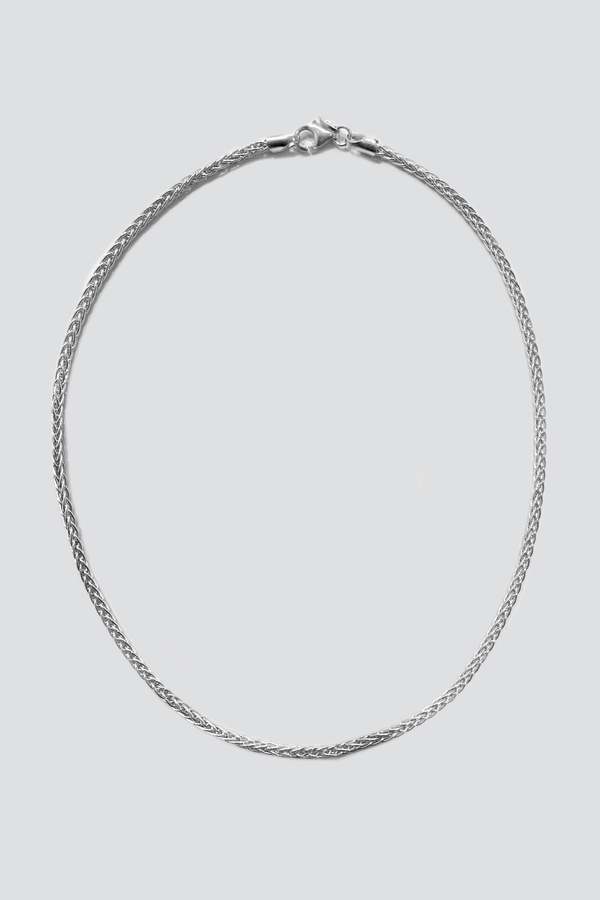 Vintage Woven Chain Necklace Sterling Silver Garmentory