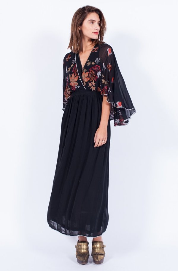 Yo Vintage! Black Sheer Embroidery Dress - Small/Med Yo Vintage! Black Sheer Embroidery Dress - Small/Med