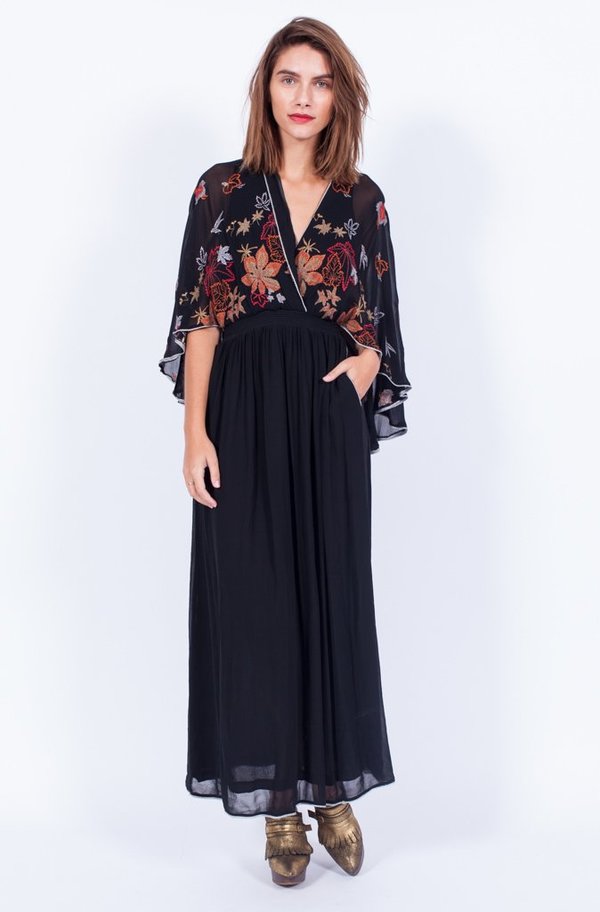 Yo Vintage! Black Sheer Embroidery Dress - Small/Med Yo Vintage! Black Sheer Embroidery Dress - Small/Med