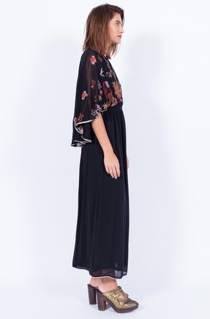 Yo Vintage! Black Sheer Embroidery Dress - Small/Med Yo Vintage! Black Sheer Embroidery Dress - Small/Med