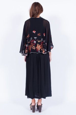 Yo Vintage! Black Sheer Embroidery Dress - Small/Med Yo Vintage! Black Sheer Embroidery Dress - Small/Med